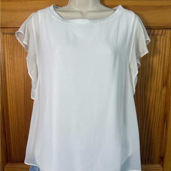 ZARA Woman beautiful Coquette Romantic White Flutter Sleeve Blouse Ruffle Sleeve - Picture 3 of 6